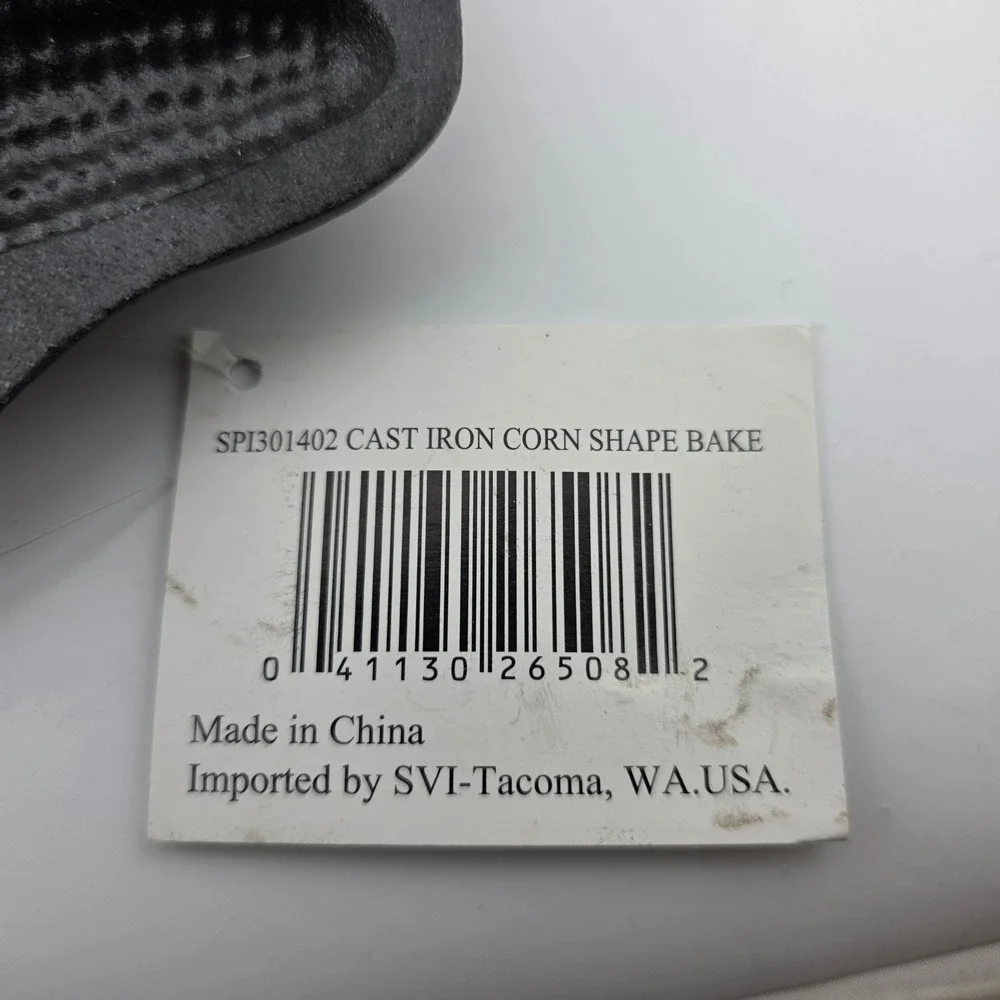 SVI Tacoma Cast Iron Corn Shape Bake Pan 7 Slot Black NWT Rustic Country Kitchen